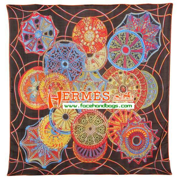Hermes Hand-Rolled Cashmere Square Scarf Coffee HECASS 130 x 130